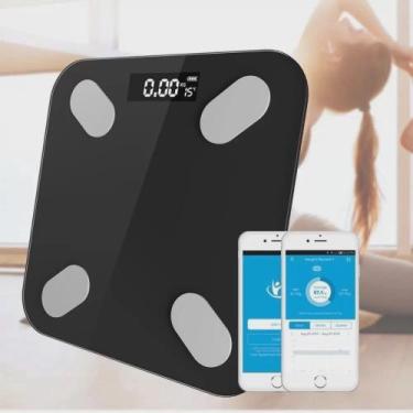 Imagem de Balança Bioimpedância Corporal Digital Smart Preta 180Kg Banheiro Quar
