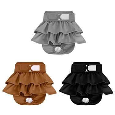 Imagem de Mengelina Fraldas Reutilizáveis para Cães Femininas, 3 Unidades, Laváveis, Altamente Absorventes, Fraldas para Cães Femininas, Fraldas Flexíveis para Cães, Fraldas Duráveis À Prova de Vazamento para C