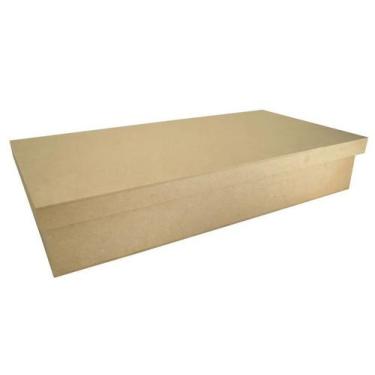 Imagem de Kit 5 Caixa Retangular Tampa Sapato 32x22x5 Mdf Madeira - ATACADÃO DO 