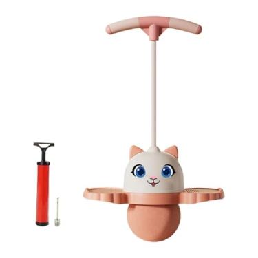 Imagem de Vaveren Pogo Jump Ball, brinquedo de salto em altura com alça ajustável, prancha de salto de bola quicando, para jogos, playground, fitness, treinamento, Rosa