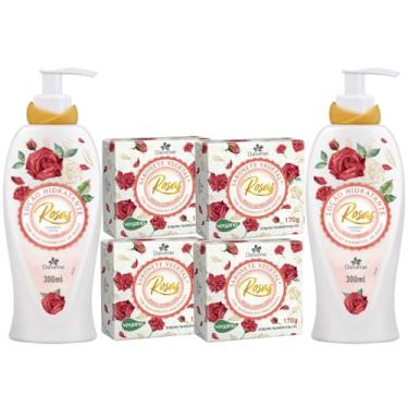 Imagem de 2 Loção Hidratante Corporal+ 4 Sabonete Rosas Vermelhas Davene (6)