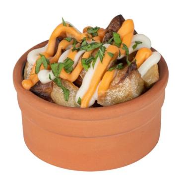 Imagem de Restaurantware -Terra Tek Cazuelas de terracota de 150 ml, 10 potes de barro esmaltados azuis para cozinhar – Pronto para forno, micro-ondas, potes de terracota, laváveis na louça, para cozinhar e