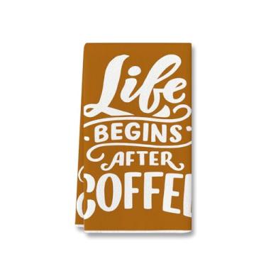 Imagem de Toalhas de cozinha de café, presentes engraçados para amantes de café para mulheres e homens, presente de café para bebedores de café, presentes para amantes de café, presentes de aniversário para