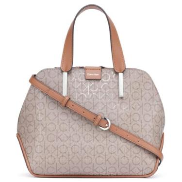 Imagem de Calvin Klein Bolsa Audrey com compartimento triplo, Amêndoa/Castanho-Acinzentado/Caramelo, One Size