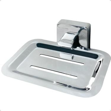 Imagem de Dona D Cor, Porta Sabonete De Parede Banheiro Saboneteira Cromada Metal Inox Suporte Sabonete Barra Pia Lavabo Box Banheiro Com Fixa
