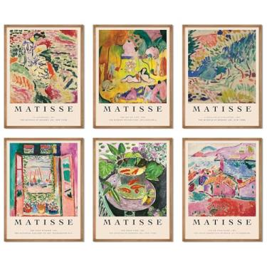 Imagem de uniro Henri Matisse Impressões de arte de parede, pôsteres vintage de exposição Matisse para decoração estética de quarto, pintura em tela abstrata para quarto, sala de estar, galeria, decoração de