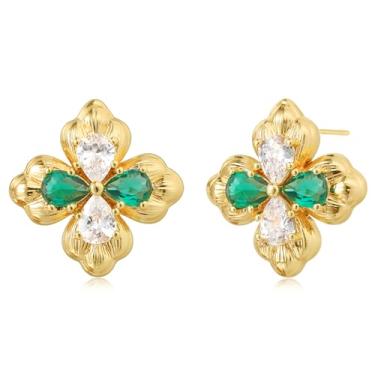 Imagem de BENEIGE Brincos delicados banhados a ouro 14K para mulheres, brincos delicados, hipoalergênicos, minimalistas, joias para presente para mulheres, Sem pedra preciosa