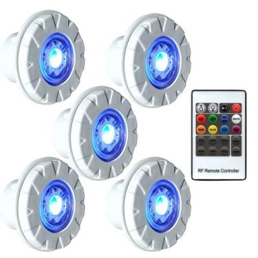 Imagem de Kit 5 Led Refletores Rgb Para Piscina + Controladora E Fonte - Shop da