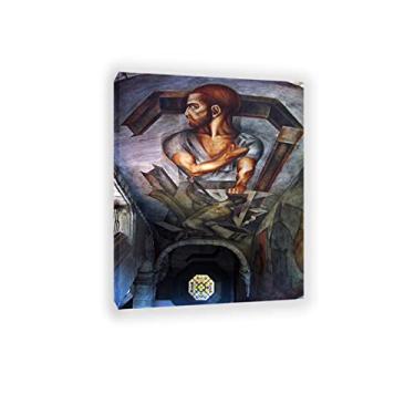 Imagem de Impressão em tela Giclee Jose Clemente Orozco emoldurada. Reprodução de pintura mundialmente famosa. Pôster de arte "Barricade, 1931". Impressão de imagem abstrata em tela arte de parede para