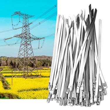 Imagem de Abraçadeira de Cabo, Abraçadeiras de Metal Com 100 Peças, Abraçadeira de Aço Inoxidável, Kit de Conjunto de Travamento Automático para Linha de Fio, Tubos, Telhados, Abraçadeiras