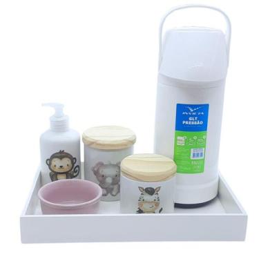 Imagem de Kit higiene bebê Safari 6 pçs - Porcelana e Pinus - 66.7 - Genérico