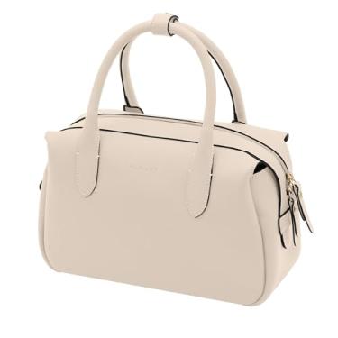 Imagem de Bolsa Bowling Feminina de Couro Bovino Legítimo Mariart Jambuzinha (Off White)