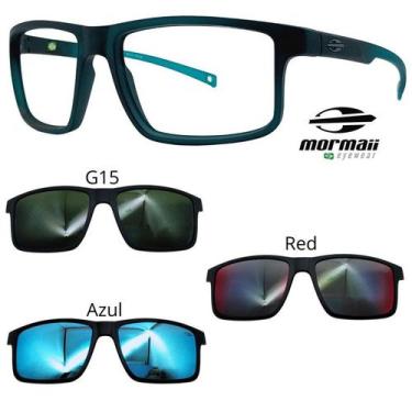 Imagem de Oculos Mormaii Swap 5 6127 K04 Verde Fosco Com 3 Clipons, G15, Azul, R