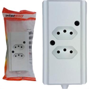 Imagem de Tomada Barra Interneed 2P+T. Branca 10A. Dupla