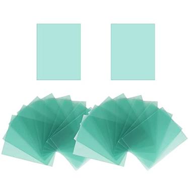 Imagem de 20 peças de lente de substituição externa de lente protetora, 12 x 13 x 0,04 cm, capa de filtro de lente transparente para capacete de soldagem com escurecimento automático solar