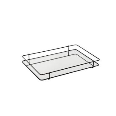 Imagem de Bandeja Espelhada Decorativa Dani 20x30cm Preta para Decoração de Ambi