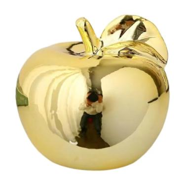 Imagem de Ioensy Escultura de frutas ornamentos de mesa de mesa Centro artesanato delicado decoração de desktop estátua estatueta de cerâmica para casas cafés varandas, Dourado, L