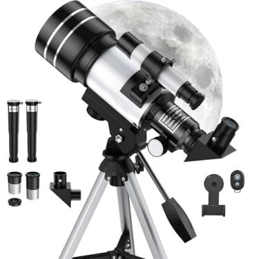 Imagem de Telescopio, Telescopio Astronomico Profissional, Telescópio, Telescopio Astronomico, com Abertura de 60mm, Telescópio Refrator para Iniciantes, Tripé com Altura Ajustável