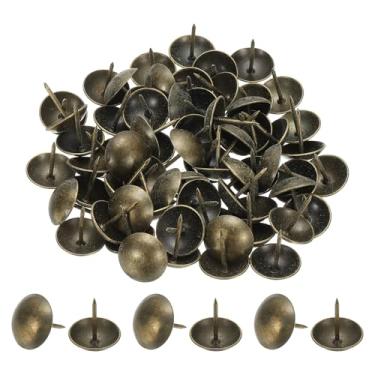 Imagem de PATIKIL 100 peças de tachinhas de estofamento 2,5 cm x 2,5 cm diâmetro da cabeça vintage pinos de unhas de polegar cabeça redonda pino de metal para decoração de sofá de móveis faça você mesmo