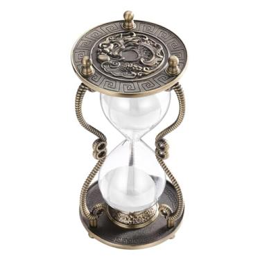 Imagem de CNCJ Relógio de areia, cronômetro, ampulheta, 60 minutos: relógio de areia branca de dragão medieval de latão 60 minutos, grande Reloj De Arena, Fantasia Gótica Uma Hora Sandglass para presentes, casa