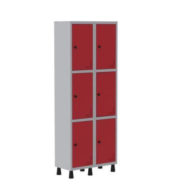 Imagem de Armário Guarda Volume Locker Roupeiro  de Aço 2 Vãos 6 Portas GR302/6 