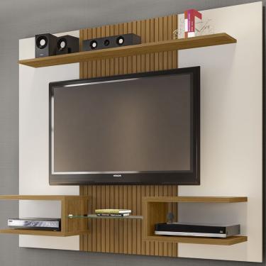 Imagem de Painel para TV Até 55 Polegadas Atlas Off White/Cinamomo/Ripado