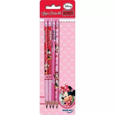 Imagem de Lápis Minnie HB 4 Unidades Molin com Borracha
