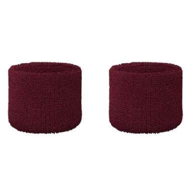 Imagem de Couver Pulseira de moletom juvenil de algodão bordô de 7,6 cm para esportes e mais, 1 par