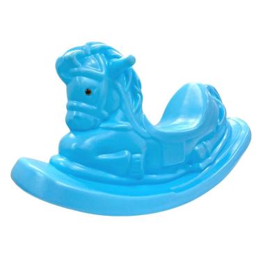 Imagem de Gangorra Infantil Cavalinho Azul Celeste Batatinhas Para Crianças e Bebês