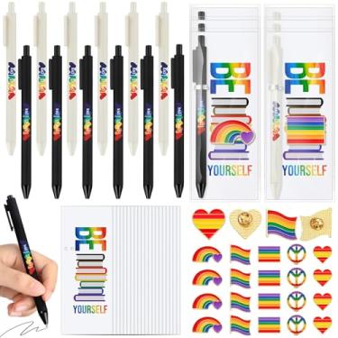 Imagem de Spakon 30 conjuntos de alfinetes de lapela esmaltados arco-íris LGBT com marcadores de livro arco-íris para desfiles, lembrancinhas de festa do mês do orgulho gay