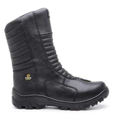 Imagem de Bota Masculina Motociclista Cano Alto Original Em Couro Legitimo (Preto, BR, Adulto, Numérico, 42)