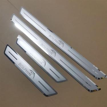 Imagem de 4 Peças Protetores de soleira de porta de aço inoxidável para BYD Dolphin 2024-2025, Protetor de soleira de porta de carro soleira de porta protetor de entrada guarnição