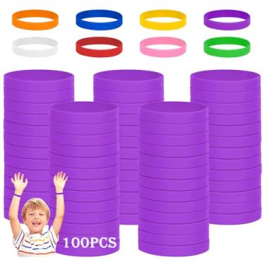 Imagem de THXIY Pulseiras de borracha de silicone, 120 peças, pulseiras para crianças, jovens, adolescentes e meninos, pulseiras infantis para eventos, pulseiras de 17 cm a granel para crianças de 8 a 12 anos