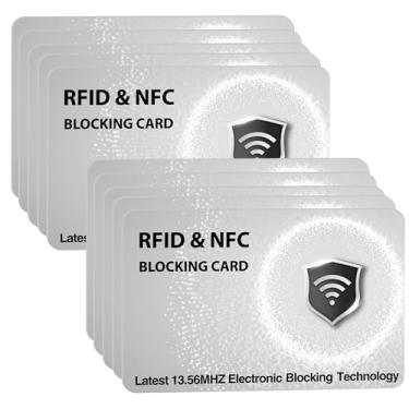 Imagem de SaiTech IT 2 cartões com bloqueio RFID protegem toda a sua carteira, bolsa e cartões contra roubo NFC sem contato para homens e mulheres - prata, Prata, 10 Pcs Silver, Rf