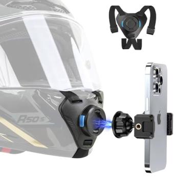 Imagem de SOH Mingying Suporte De Queixo Para Capacete De Motocicleta Soh, Suporte Magnético Ajustável Para Capacete Com Clipe Para Iphone 16 Pro Max/15/14, Google, Samsung, Lg, Pixel, Huawei, Xiaomi, Todos O
