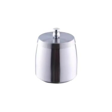 Imagem de Cinzeiro Cinzeiro interno e externo com tampa, cinzeiro de mesa de aço inoxidável para áreas externas Cinzeiro de Mesa(Silver,X-Large)