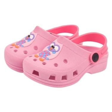 Imagem de Babuche Infantil Menina Rosa Corujinha Boo Passeio Praia - Dulupé Calç