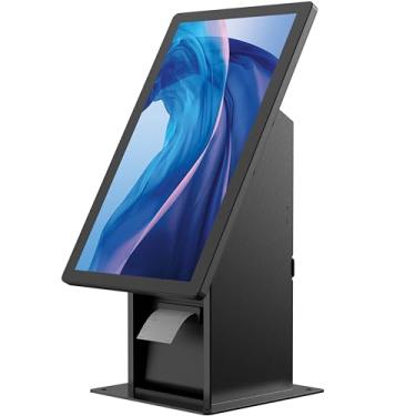 Imagem de Quiosque de autoatendimento POS - Quiosque CTA POS com CPU e compartimentos de impressora para monitores de sinalização digital de até 15 kg - para restaurantes, varejo e negócios - preto