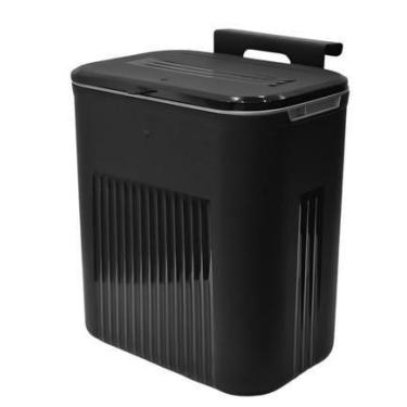 Imagem de Lixeira Suspensa Preta 9 Litros com Suporte Adesivo e Alça de Pendurar