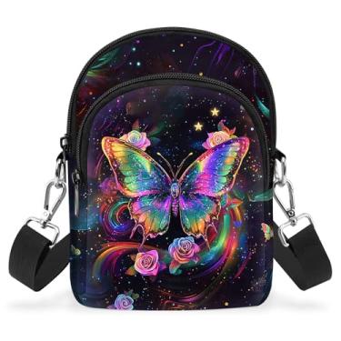 Imagem de opshksog Bolsa transversal pequena para celular feminina com alça ajustável bolsa de ombro bolsa carteira de viagem, Vermelho, Moda casual