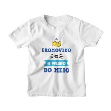 Imagem de Camiseta infantil Promovido a Primo do Meio Branca - Del France, 02