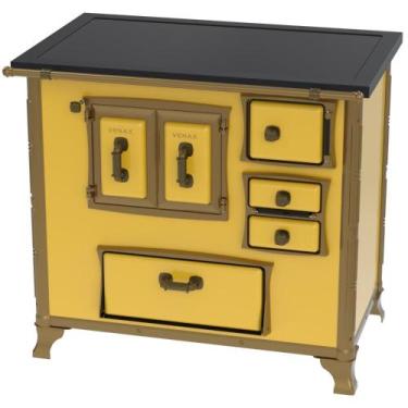 Imagem de Fogao a Lenha Venax GII n 2 Renaissance Premium Amarelo, SAIDA ESQUERD