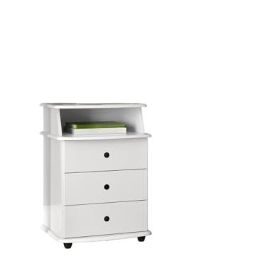 Imagem de Mesa de cabeceira Quarto luxo com 3 gavetas (Branco)
