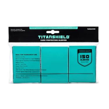 Imagem de TitanShield (150 Sleeves/Turquoise Standard Size Board Game Trading Card Sleeves Deck Protector for MTG, Dropmix