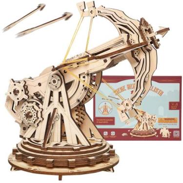 Imagem de Kit de catapulta de madeira ROKR DIY - quebra-cabeça de madeira 3D par