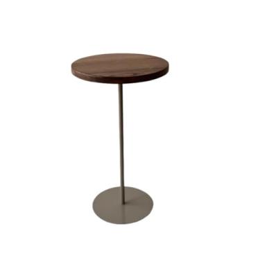 Imagem de Mesa Lateral Verint Design em Madeira e Metal, Cor Preto Fosco – Mesa de Apoio Exclusiva de Alto Padrão para Sala, Quarto ou Escritório (Bege, 50Cm)