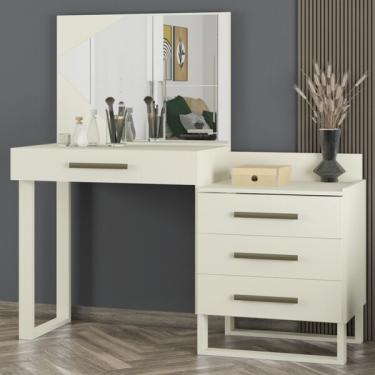 Imagem de Penteadeira Santorini 4 Gavetas 100% Mdf Off White - Europa M