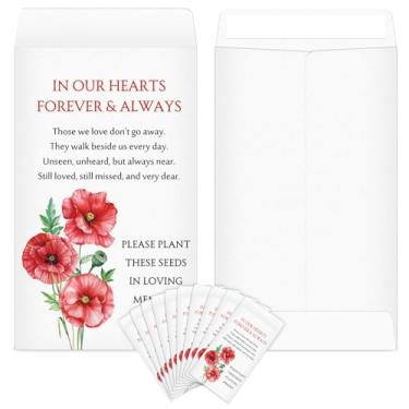 Imagem de Fumete Pacote com 120 envelopes de moedas de memorial kraft pequenos envelopes de moedas plantas, pacotes de flores pequenos pacotes de celebração da vida para funerais, perda do ente querido, 12 x 6