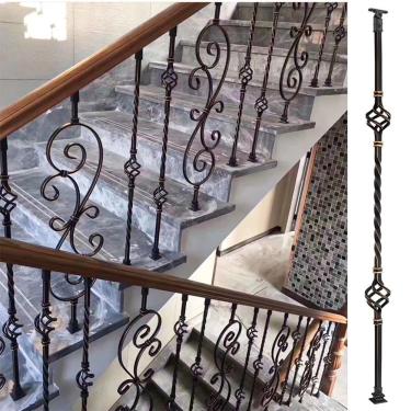 Imagem de Escada de escada Baluster escada de ferro forjado Banister, 1/4/5/8/10/15/20/25/30 Pacote de pacote DIY Balusters post para convés, varanda da frente, degraus, heigh, c, 30pack