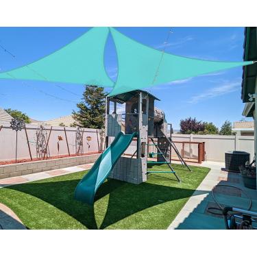 Imagem de COARBOR Guarda-Sol 8' X, Toldo, Tela Triangular Resistente, Para Áreas Externas, Pátio, Jardim, Quintal, Deck, Pérgola, Verde Claro